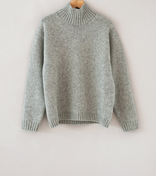 Aton 'Highneck Sweater' (Gray Lambswool)