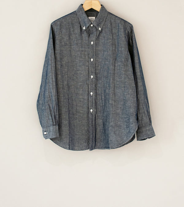 Post Overalls 'Post BD2 Shirt' (Indigo Cotton Linen Chambray)