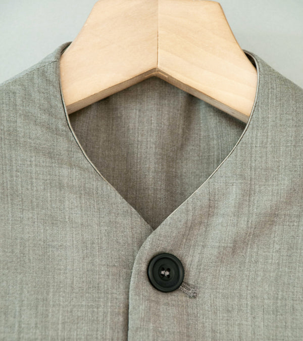 DERRICK 'Single Breasted Crush Jacket' (Green Tint Bronze Japanese Iridescent Chambray Worsted)