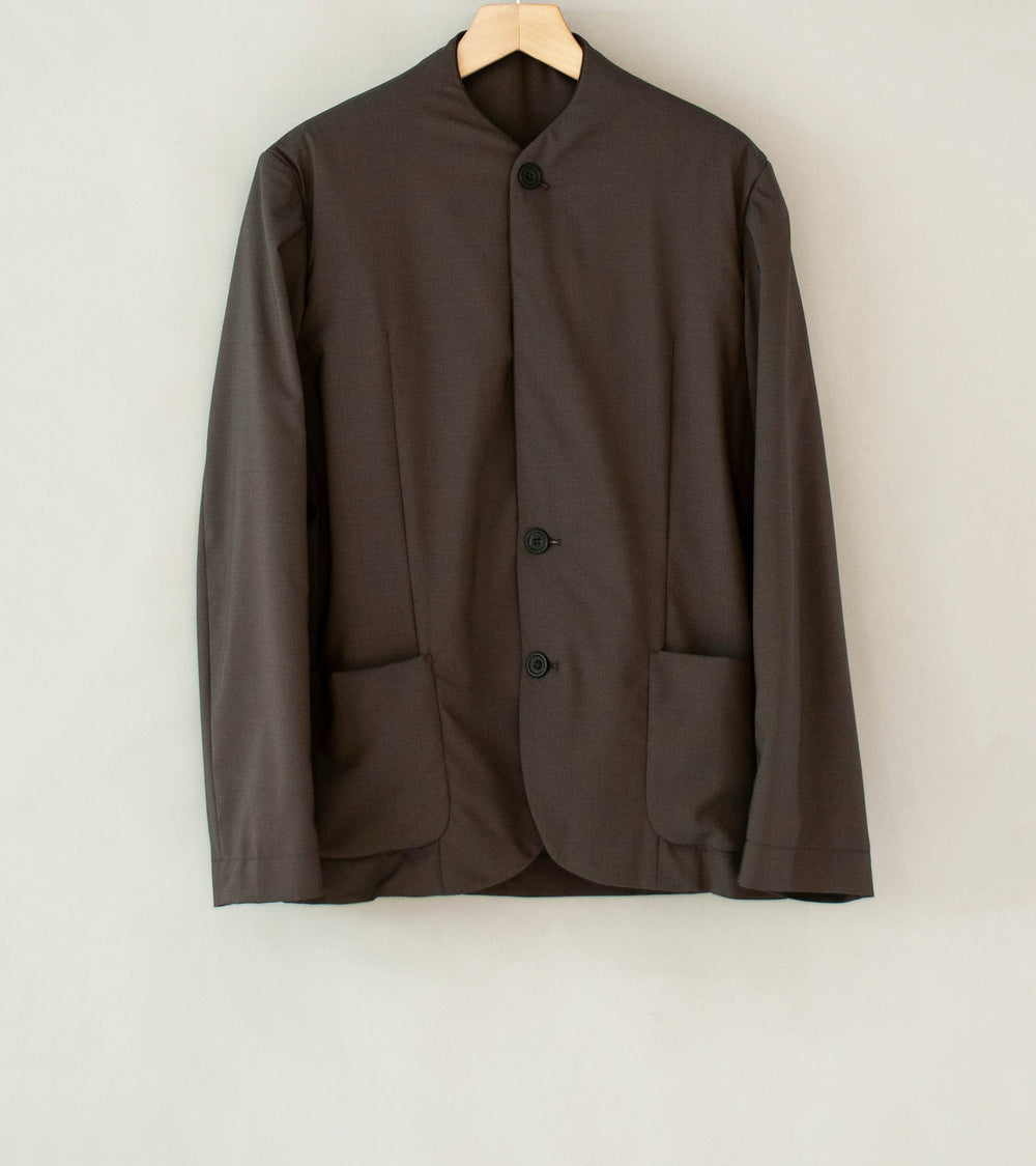 DERRICK 'Single Breasted Crush Jacket' (Gravel Japanese Iridescent Chambray Worsted)