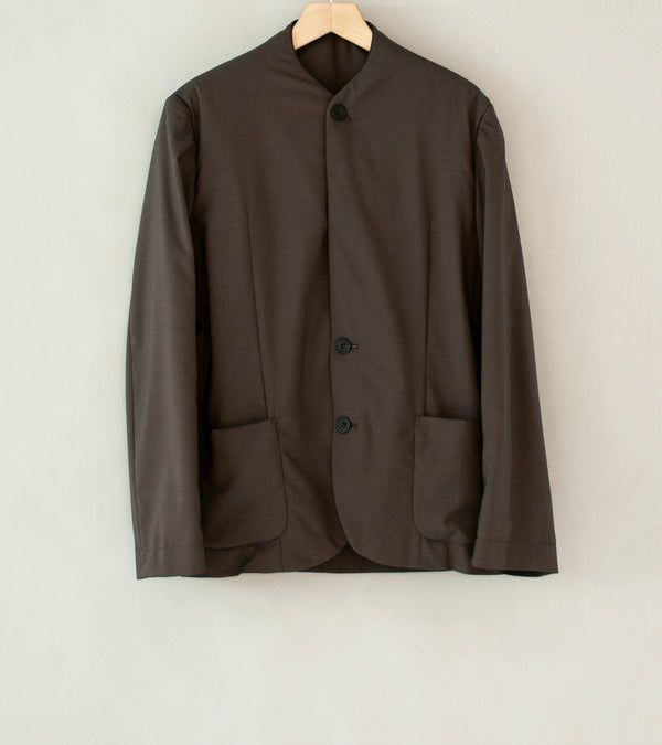 DERRICK 'Single Breasted Crush Jacket' (Gravel Japanese Iridescent Chambray Worsted)