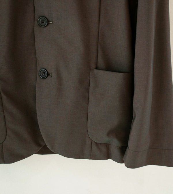 DERRICK 'Single Breasted Crush Jacket' (Gravel Japanese Iridescent Chambray Worsted)