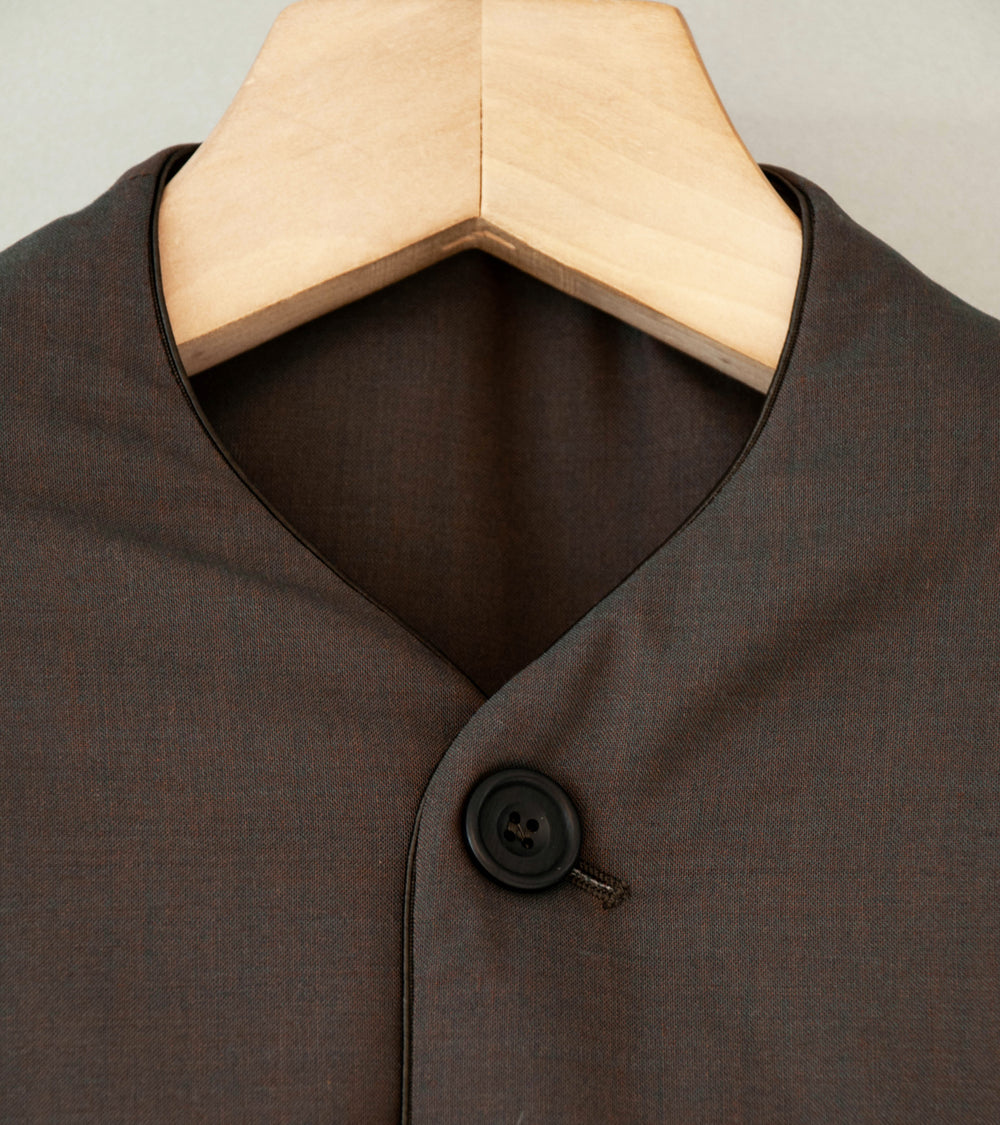 DERRICK 'Single Breasted Crush Jacket' (Gravel Japanese Iridescent Chambray Worsted)