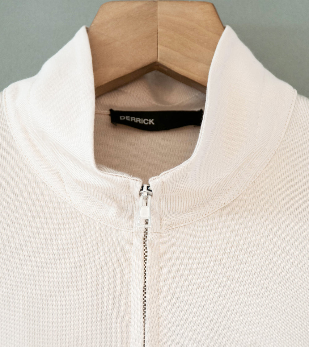 DERRICK 'First Layer Quarter Zip' (Ivory Japanese Viscose Plated Cotton Jersey)
