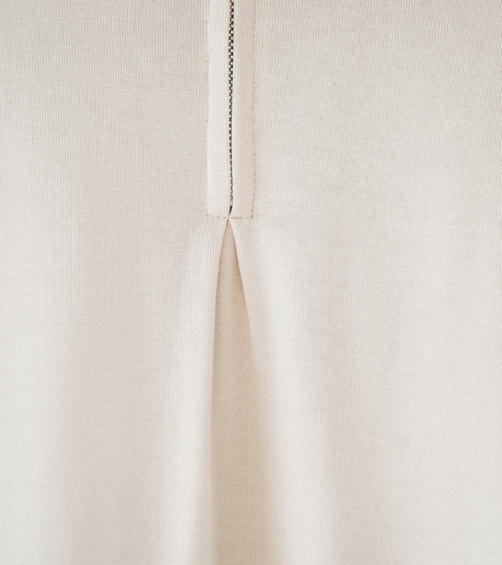 DERRICK 'First Layer Quarter Zip' (Ivory Japanese Viscose Plated Cotton Jersey)
