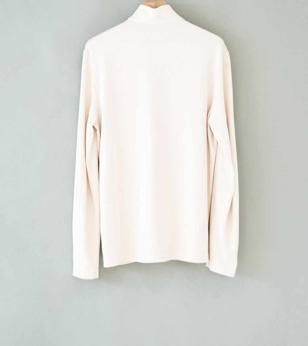 DERRICK 'First Layer Quarter Zip' (Ivory Japanese Viscose Plated Cotton Jersey)