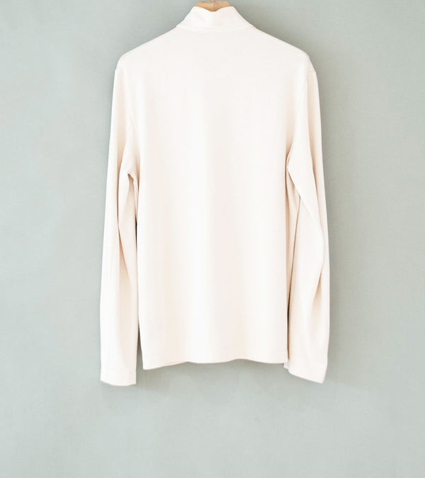 DERRICK 'First Layer Quarter Zip' (Ivory Japanese Viscose Plated Cotton Jersey)