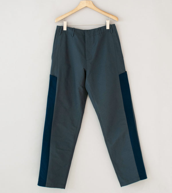DERRICK 'Stride Trouser' (Two Tone Blue Cotton Nylon Faille)
