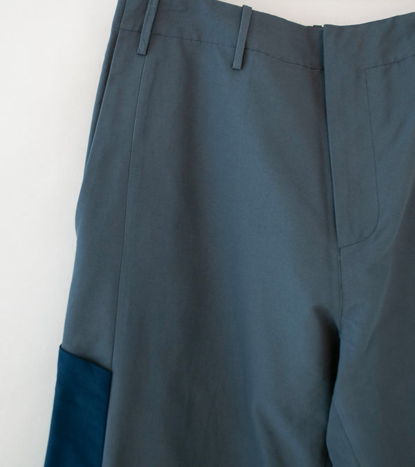 DERRICK 'Stride Trouser' (Two Tone Blue Cotton Nylon Faille)