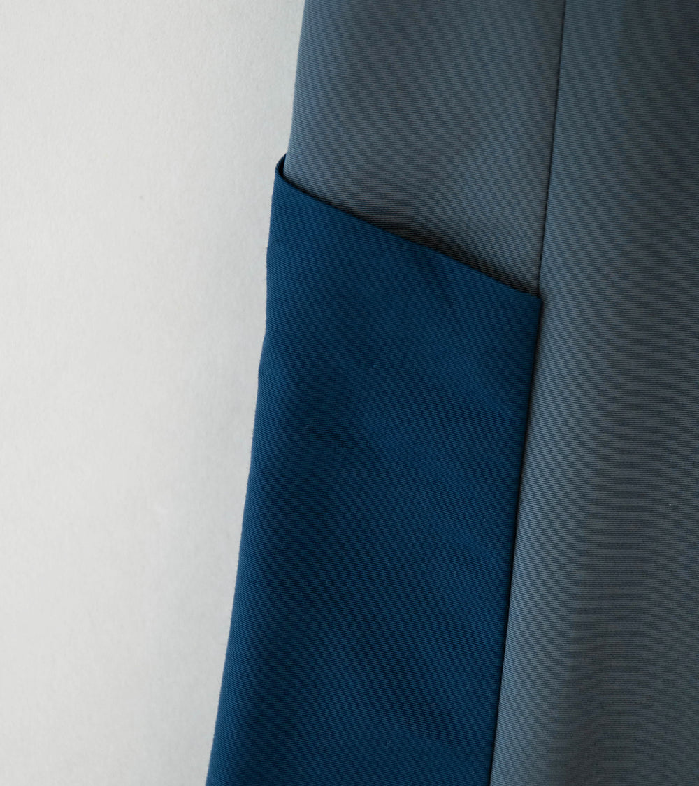 DERRICK 'Stride Trouser' (Two Tone Blue Cotton Nylon Faille)