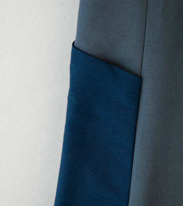 DERRICK 'Stride Trouser' (Two Tone Blue Cotton Nylon Faille)