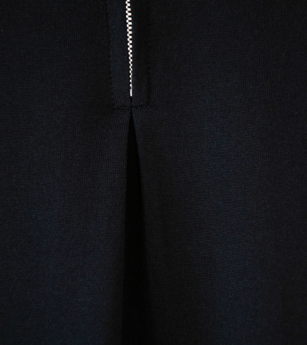 DERRICK 'First Layer Quarter Zip' (Black Japanese Viscose Plated Cotton Jersey)