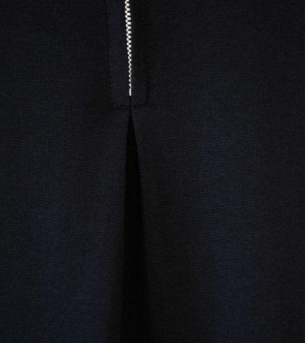 DERRICK 'First Layer Quarter Zip' (Black Japanese Viscose Plated Cotton Jersey)