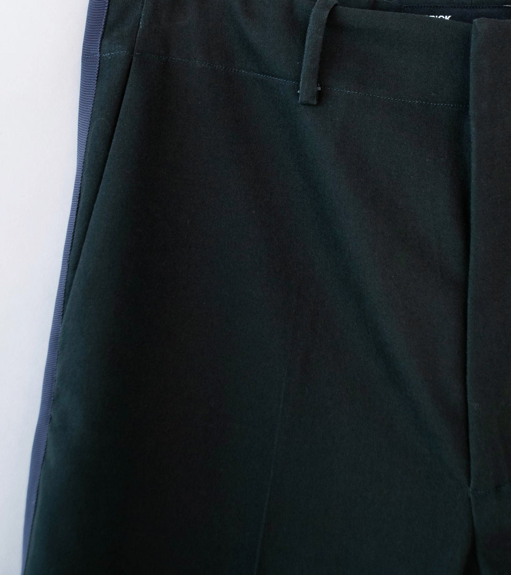 DERRICK 'Broken Stripe Tuxedo Trouser' (Charcoal Silicon Dipped Cotton Satin)