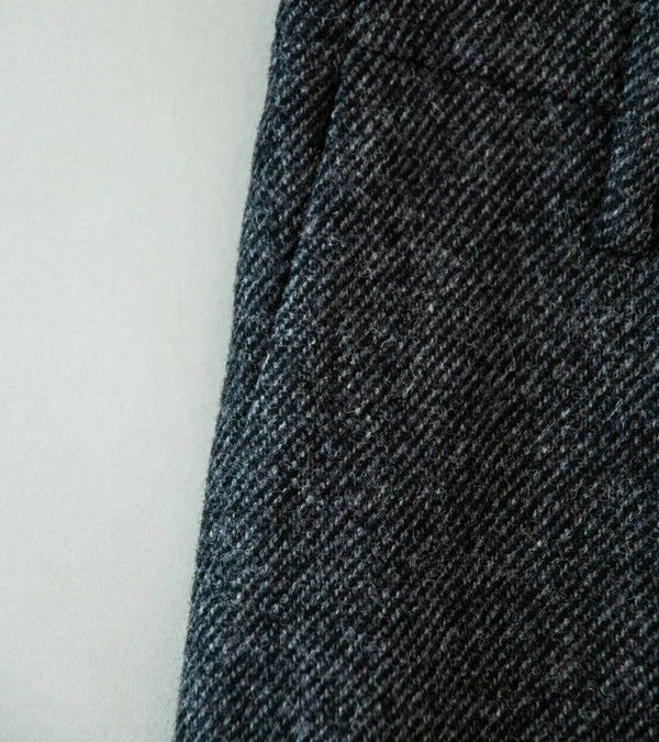 DERRICK 'Stash Trouser' (Slate Chambray Japanese Woven British Wool Gabardine)