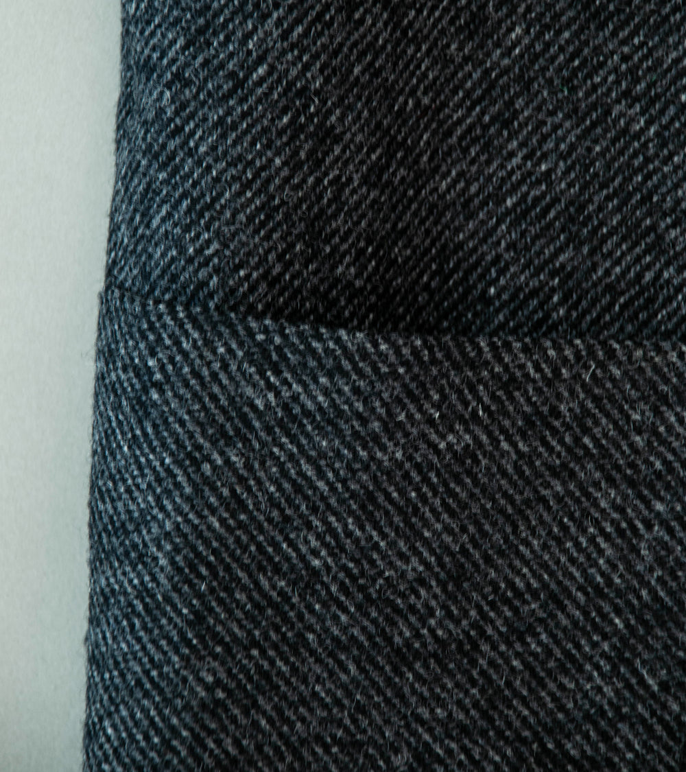 DERRICK 'Stash Trouser' (Slate Chambray Japanese Woven British Wool Gabardine)