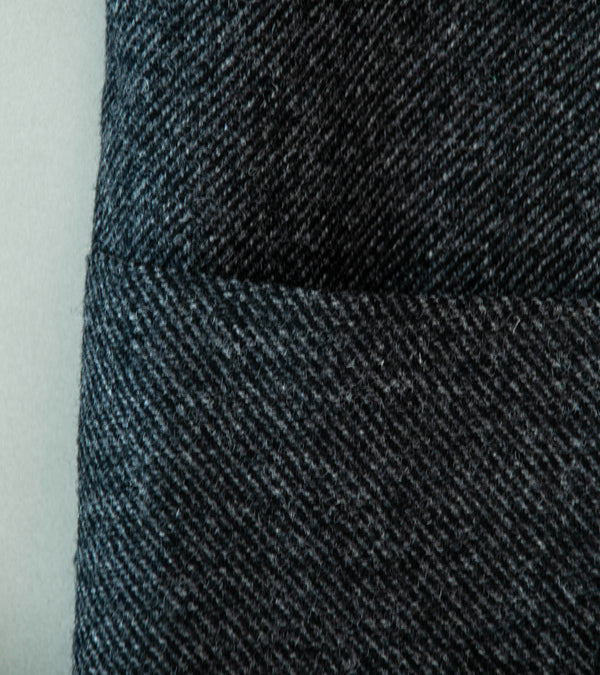 DERRICK 'Stash Trouser' (Slate Chambray Japanese Woven British Wool Gabardine)