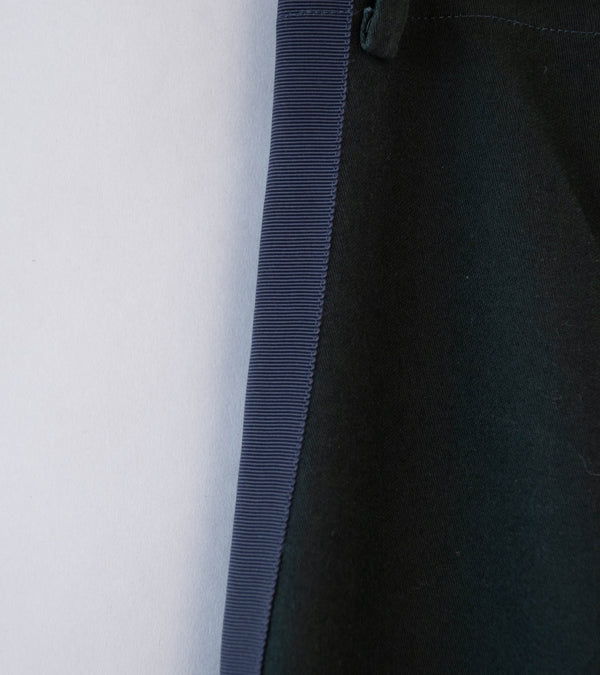 DERRICK 'Broken Stripe Tuxedo Trouser' (Charcoal Silicon Dipped Cotton Satin)