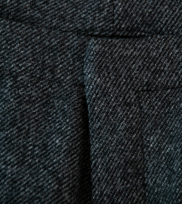 DERRICK 'Stash Trouser' (Slate Chambray Japanese Woven British Wool Gabardine)