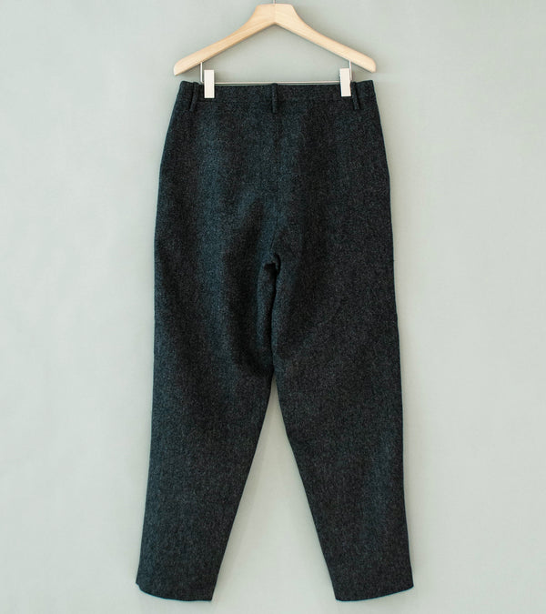 DERRICK 'Stash Trouser' (Slate Chambray Japanese Woven British Wool Gabardine)
