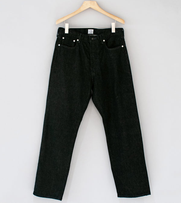 Post Overalls 'No.2 Five Pocket Jean' (Black One Wash 12oz Selvedge Denim)