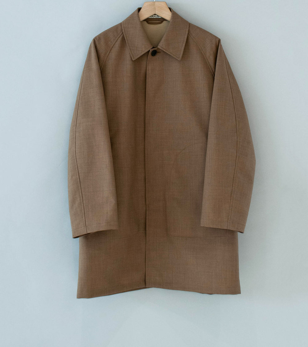 Auralee 'Bonded Tropical Wool Short Coat' (Top Brown)