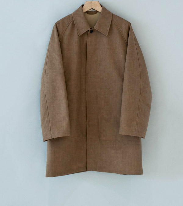 Auralee 'Bonded Tropical Wool Short Coat' (Top Brown)