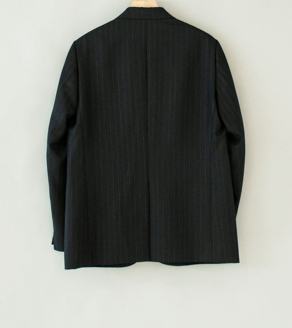 Auralee 'Bluefaced Wool Jacket' (Charcoal Navy Stripe)