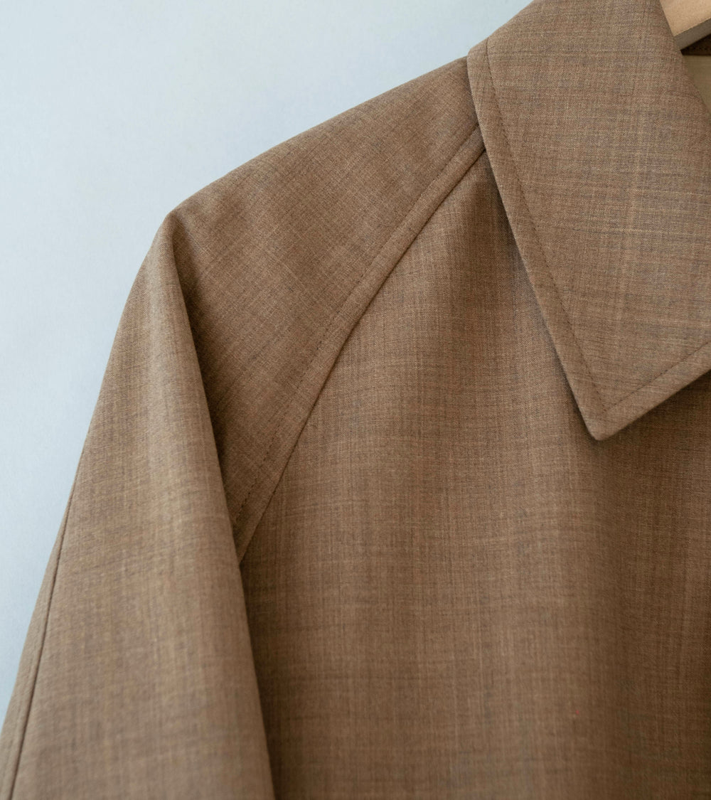 Auralee 'Bonded Tropical Wool Short Coat' (Top Brown)