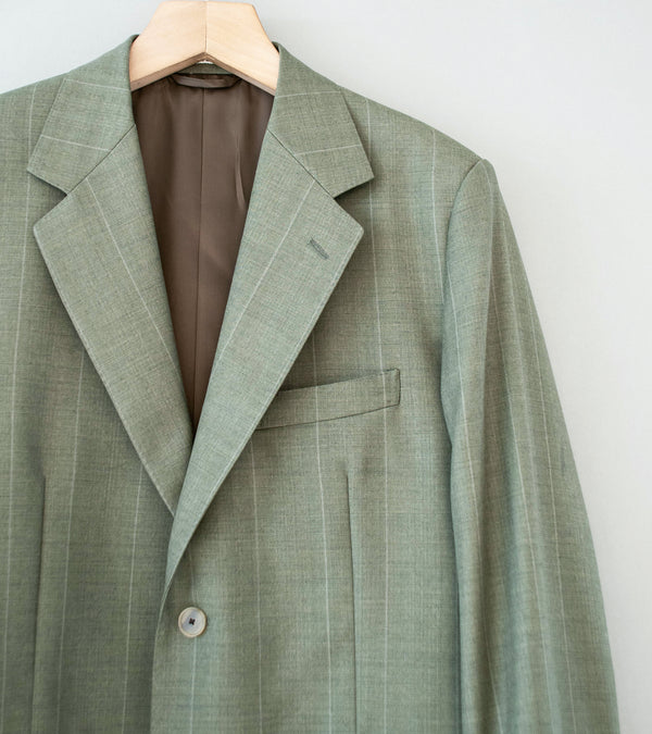 Auralee 'Bluefaced Wool Jacket' (Olive Gray Stripe)