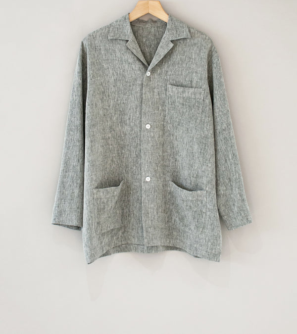 Cale 'Water Twist Linen Overshirt' (Gray Chambray)