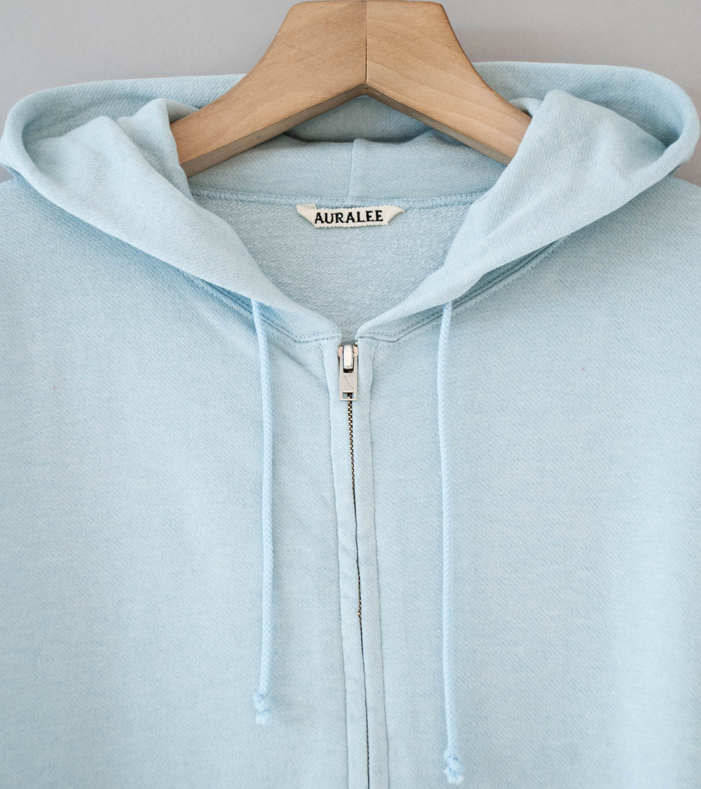 Auralee 'High Twist Light Sweat Zip Parka' (Pale Blue)