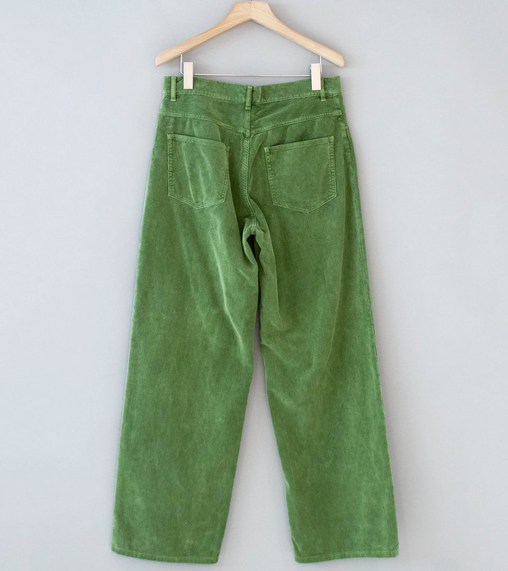 Auralee 'Garment Dyed Finx Corduroy 5P Wide Pants' (Dusty Green)