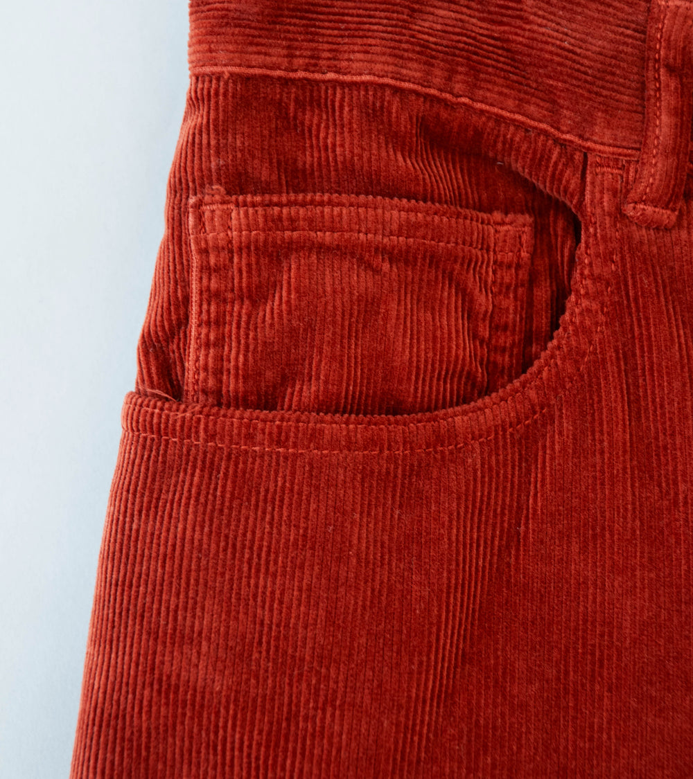Auralee 'Garment Dyed Finx Corduroy 5P Wide Pants' (Red Brown)