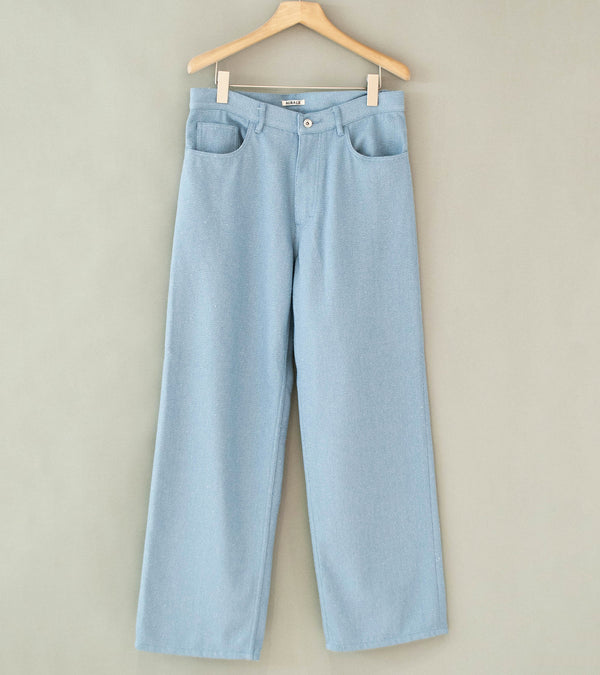 Auralee 'Silk Nep Denim 5P Wide Pants' (Light Blue)