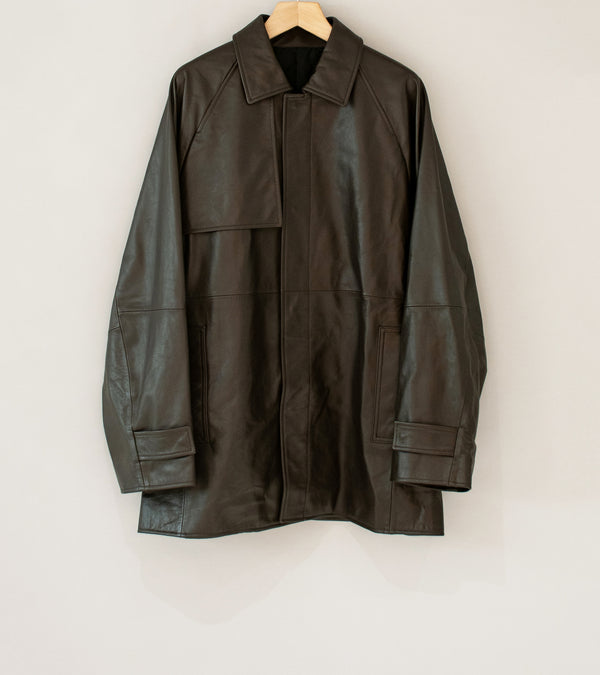 Stein 'Leather Half Coat' (Dark Brown)