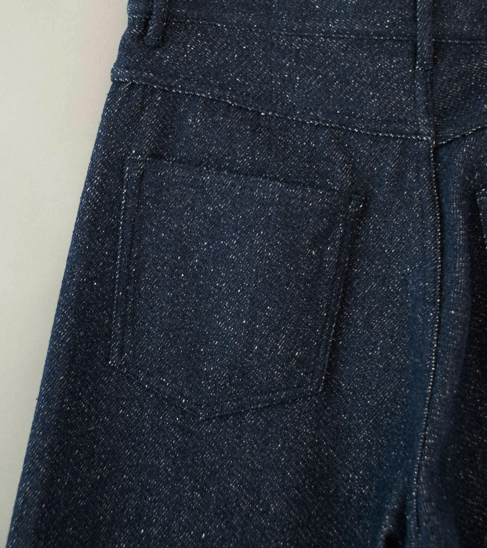 Auralee 'Silk Nep Denim 5P Wide Pants' (Dark Navy)