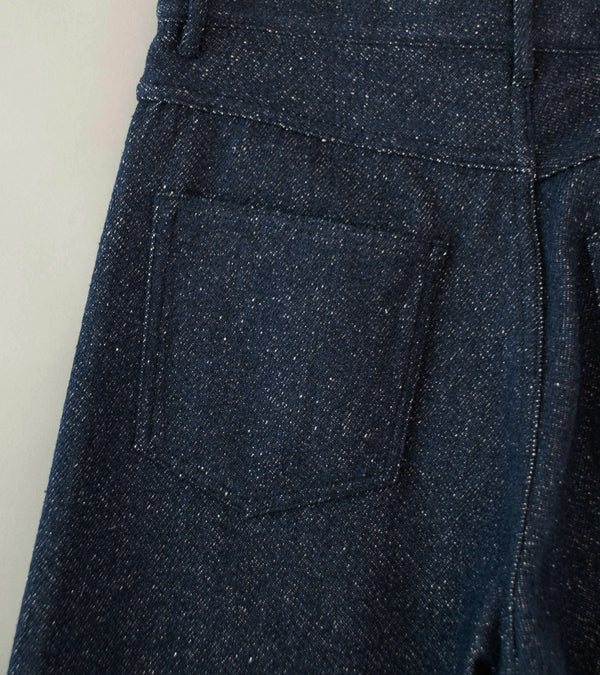 Auralee 'Silk Nep Denim 5P Wide Pants' (Dark Navy)