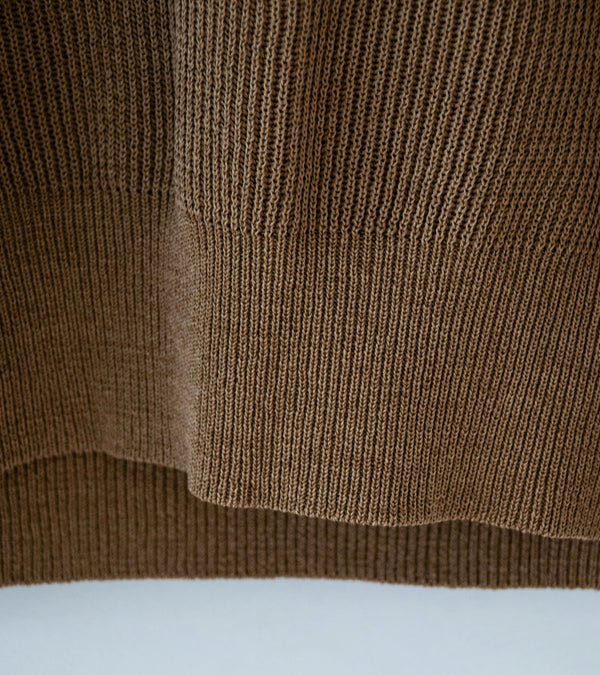 Auralee 'Flat Yarn Rib Knit Vest' (Light Brown)
