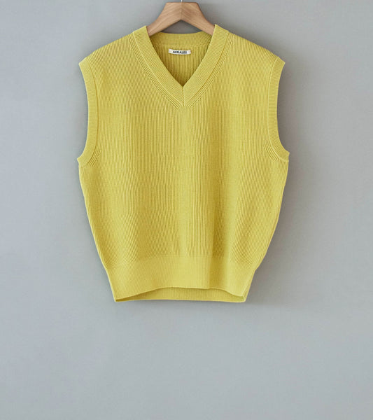 Auralee 'Flat Yarn Rib Knit Vest' (Dusty Yellow) – C'H'C'M'