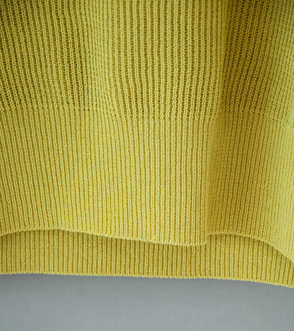 Auralee 'Flat Yarn Rib Knit Vest' (Dusty Yellow)