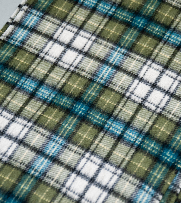 Auralee 'Cashmere Check Long Stole' (Moss Green Check)