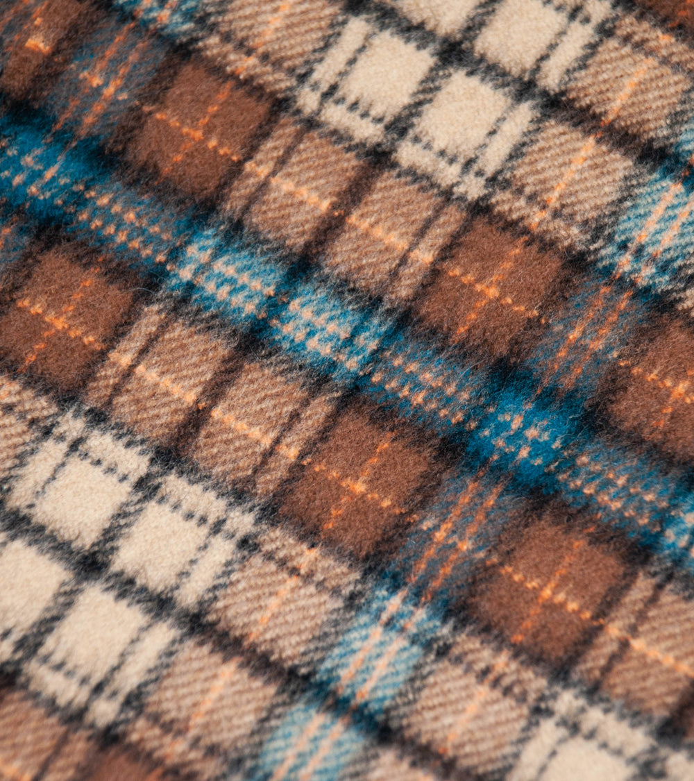 Auralee 'Cashmere Check Long Stole' (Red Brown Check)