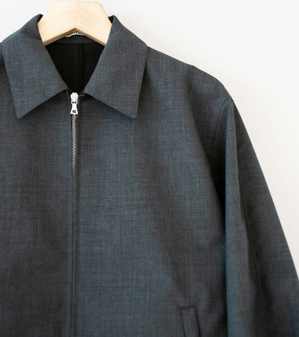 Auralee 'Bonded Tropical Wool Zip Blouson' (Top Charcoal)