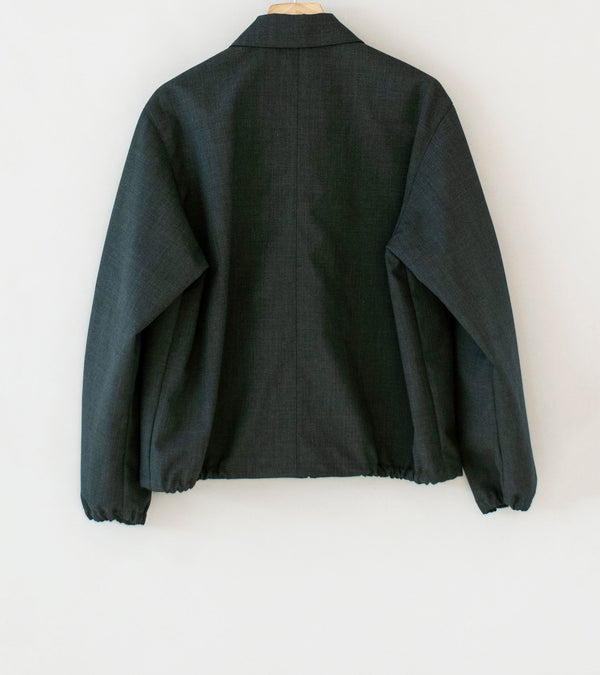 Auralee 'Bonded Tropical Wool Zip Blouson' (Top Charcoal)