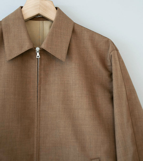 Auralee 'Bonded Tropical Wool Zip Blouson' (Top Brown)