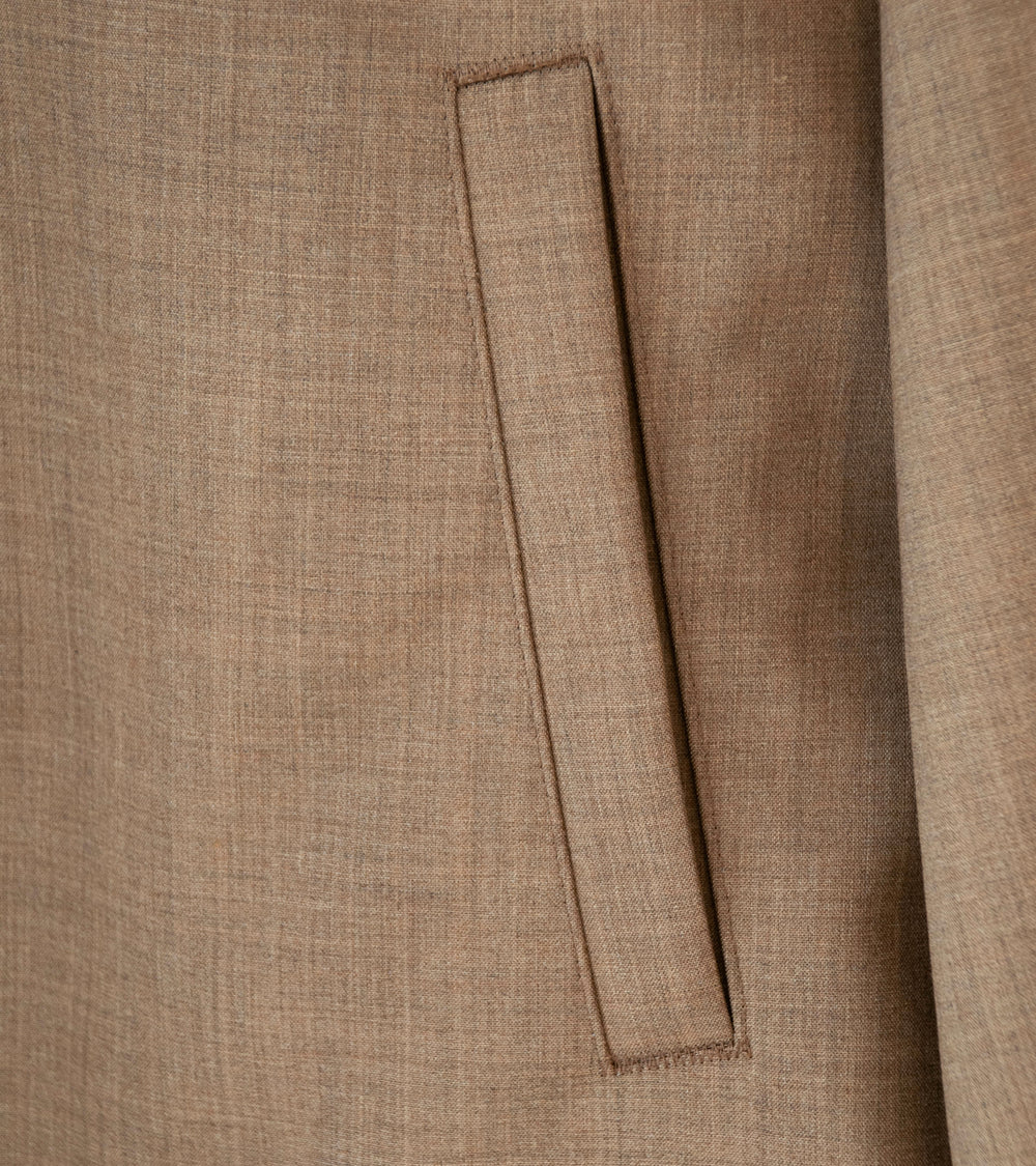 Auralee 'Bonded Tropical Wool Zip Blouson' (Top Brown)