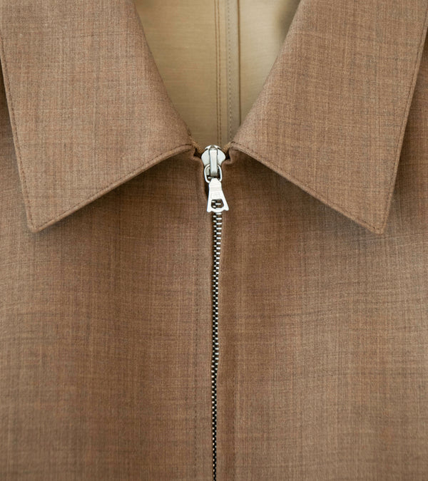 Auralee 'Bonded Tropical Wool Zip Blouson' (Top Brown)