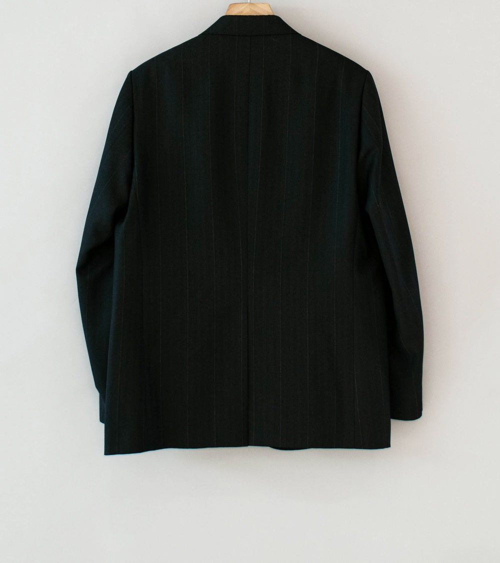 Auralee 'Bluefaced Wool Jacket' (Charcoal Navy Stripe)