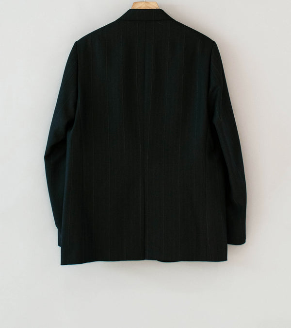 Auralee 'Bluefaced Wool Jacket' (Charcoal Navy Stripe)